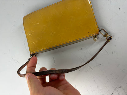 Vintage Louis Vuitton Monogram Vernis Clutch Bag Yellow Gold