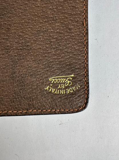 Vintage Gucci Bifold Wallet Brown Green Red Stripe