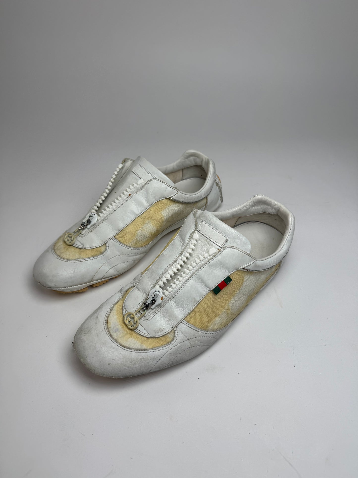 Vintage Gucci Monogram Sneaker White Beige EU38