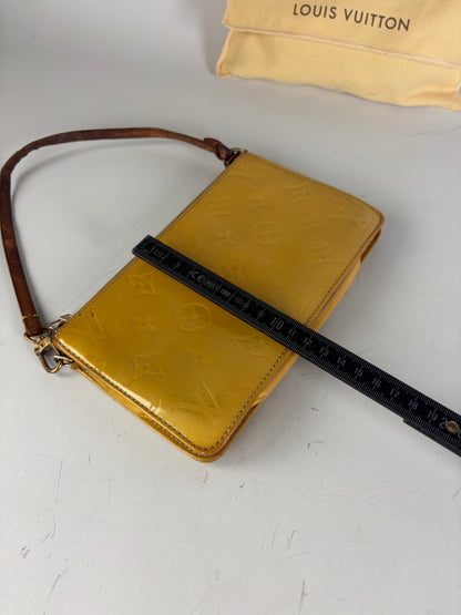 Vintage Louis Vuitton Monogram Vernis Clutch Bag Yellow Gold
