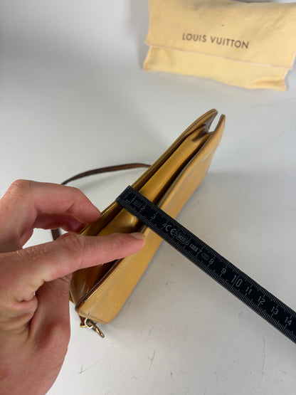 Vintage Louis Vuitton Monogram Vernis Clutch Bag Yellow Gold