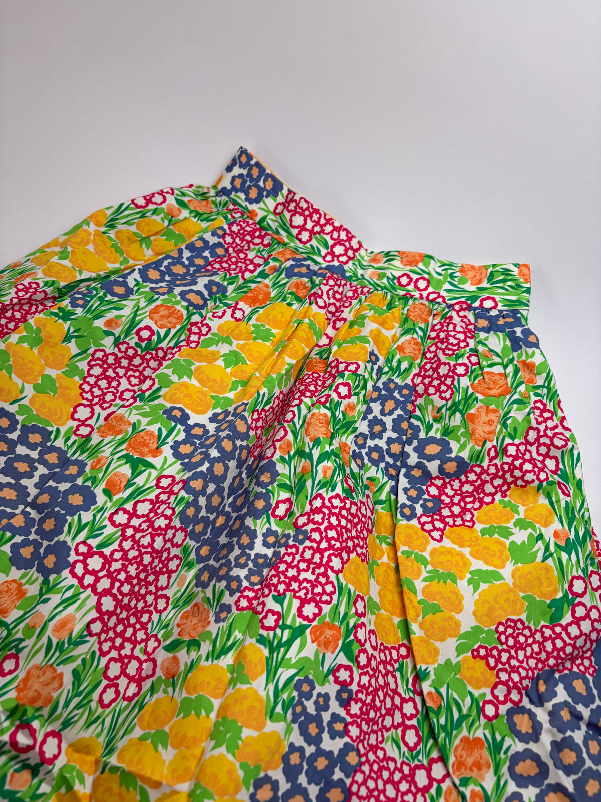 Vintage Givenchy Floral Cotton Blend A-Line Skirt Multicolor approx. XS