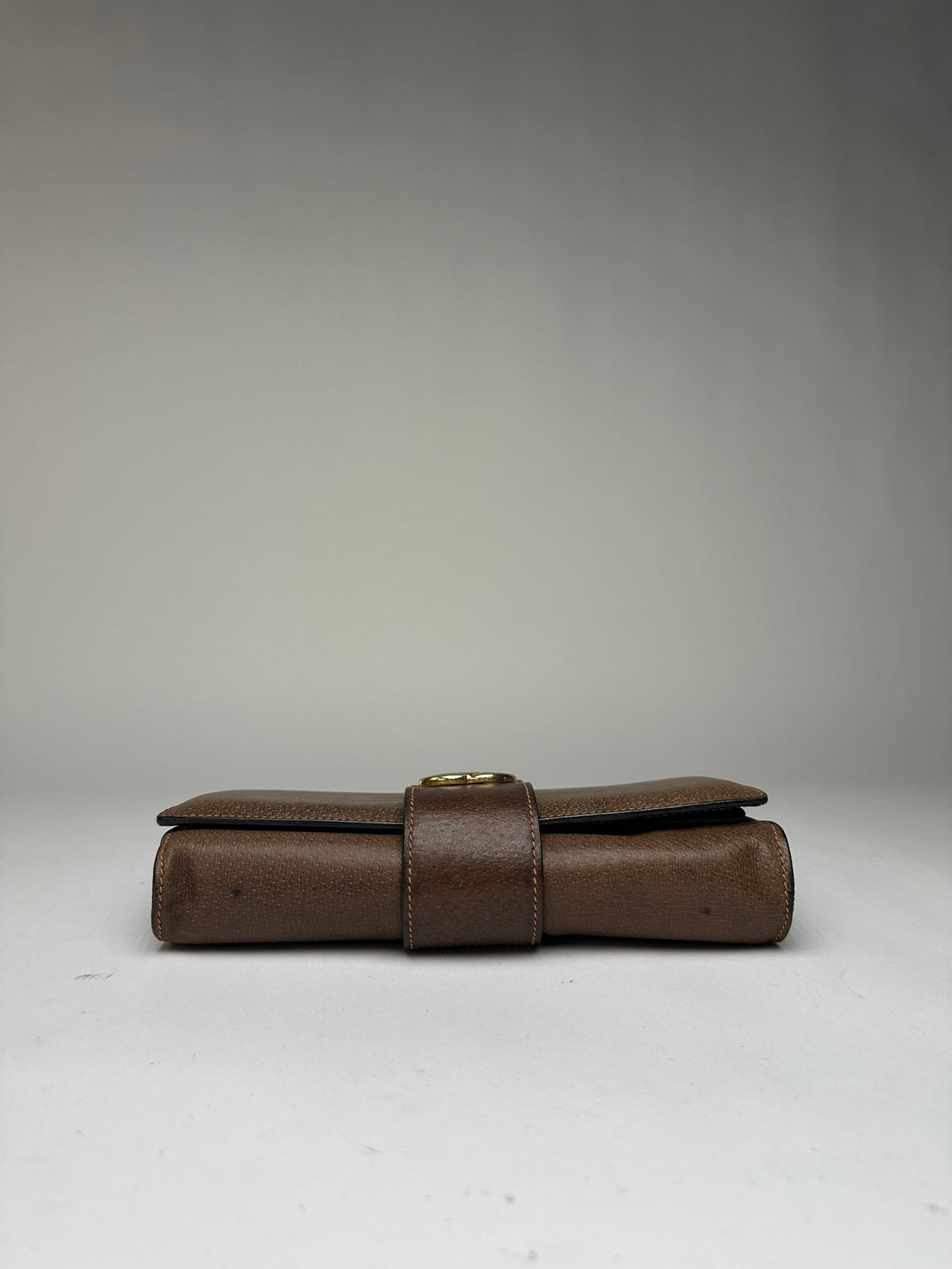 Vintage Gucci Bifold Wallet Brown Green Red Stripe