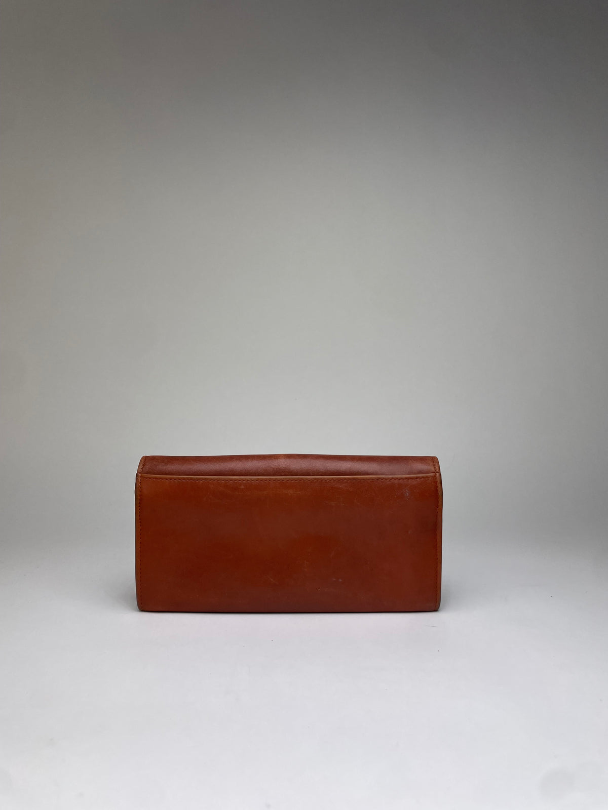 Vintage Celine Leather Bifold Wallet Tan Gold