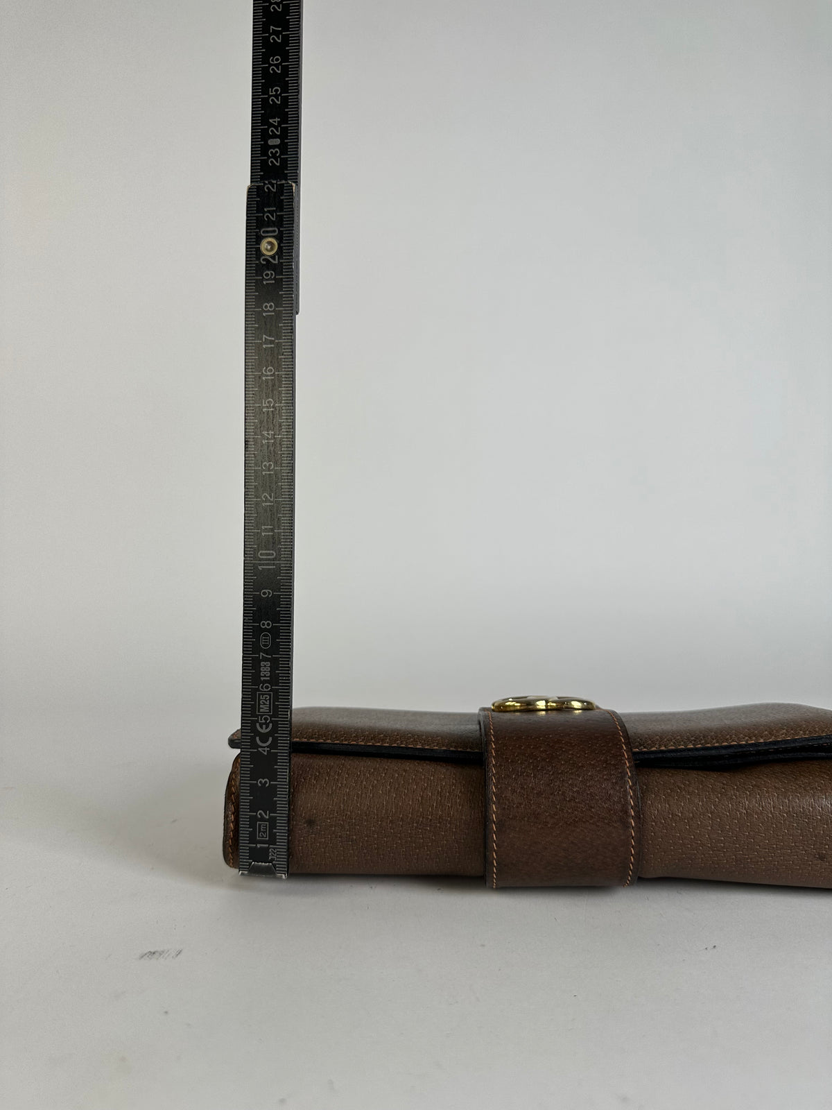 Vintage Gucci Bifold Wallet Brown Green Red Stripe