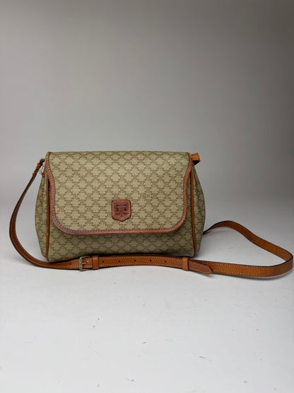 Sac bandoulière vintage Céline Triomphe Monogram beige