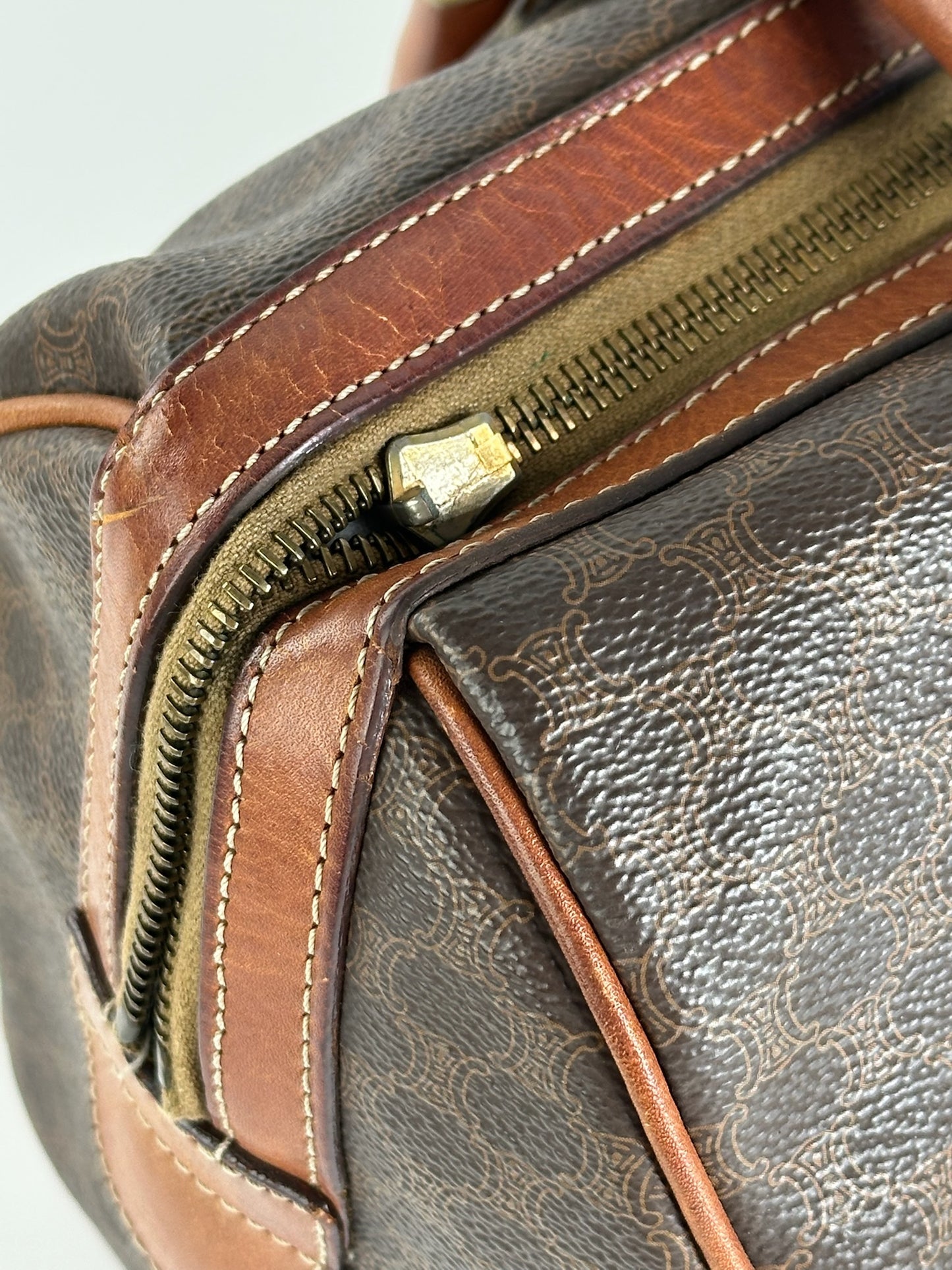 Sac Boston vintage Céline Paris Mini marron