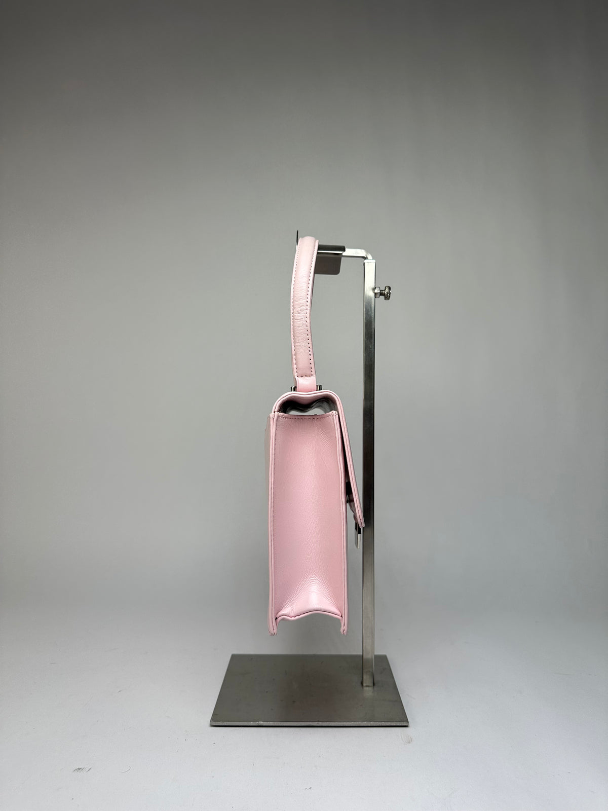 Vintage Courreges Flap Crossbody Bag Light Pink Leather c. Early 2000s