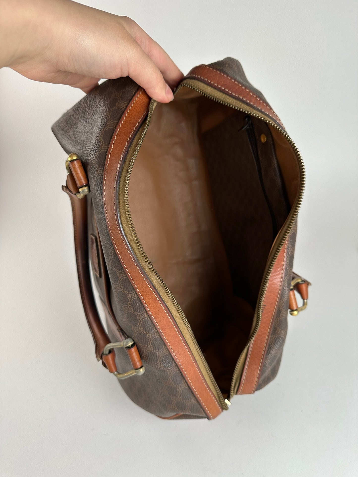 Sac Boston vintage Céline Paris Mini marron