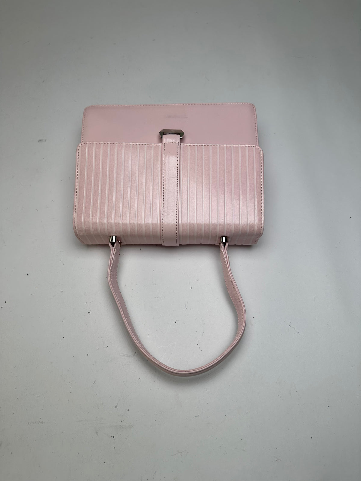 Vintage Courreges Flap Crossbody Bag Light Pink Leather c. Early 2000s