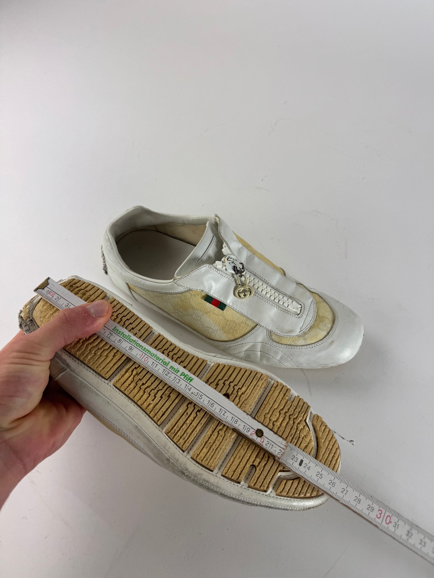 Vintage Gucci Monogram Sneaker White Beige EU38