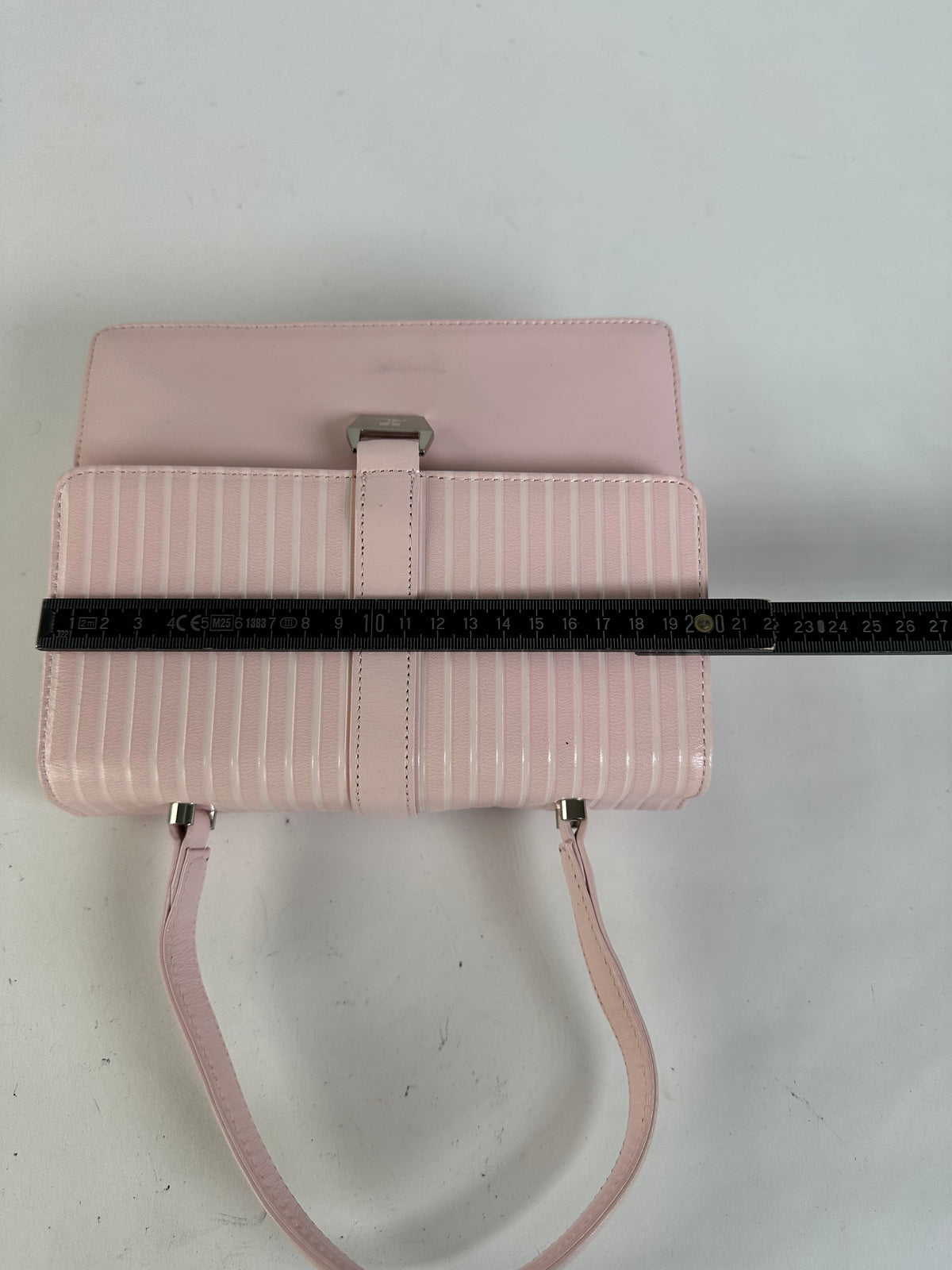 Vintage Courreges Flap Crossbody Bag Light Pink Leather c. Early 2000s
