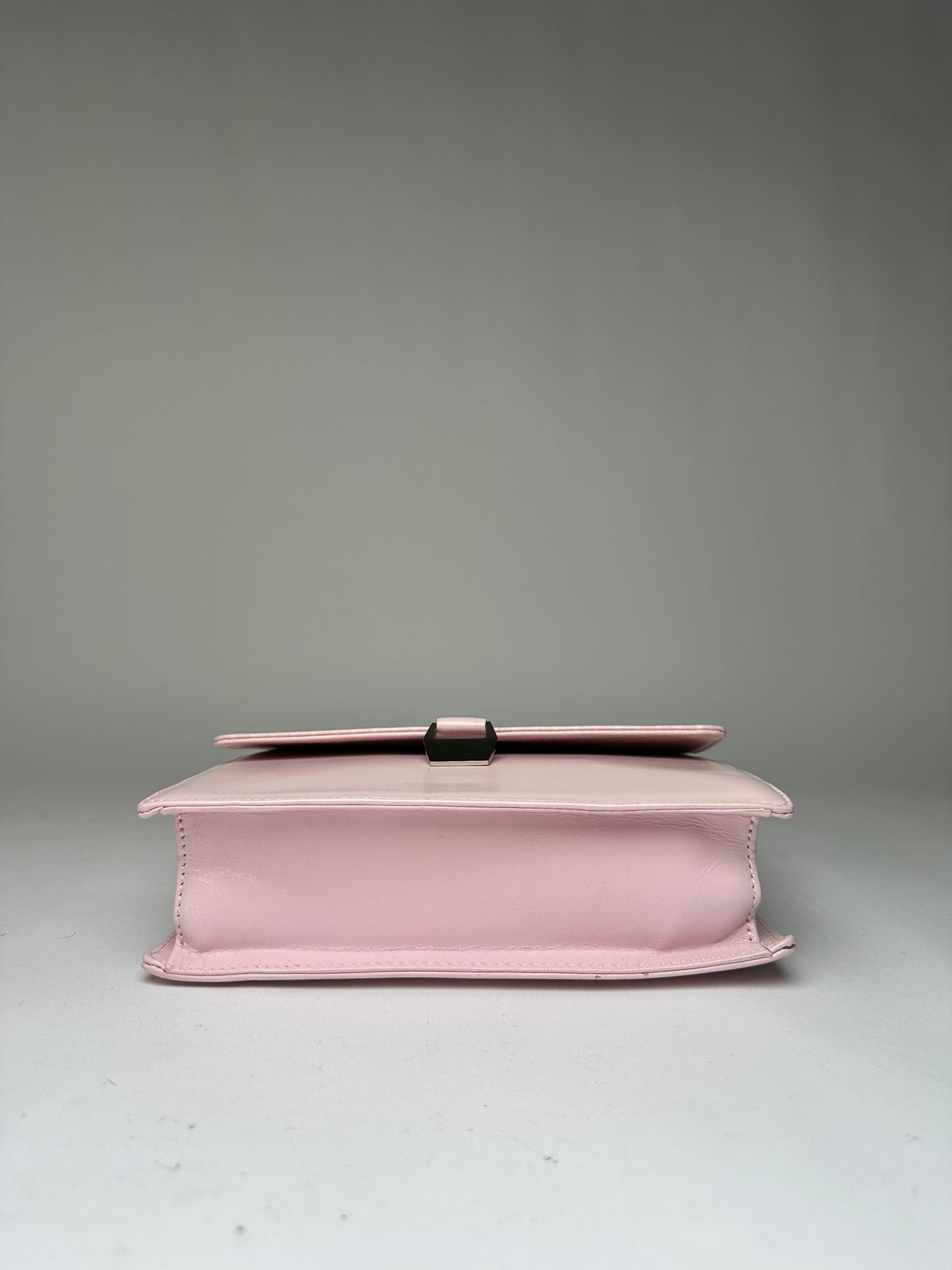 Vintage Courreges Flap Crossbody Bag Light Pink Leather c. Early 2000s