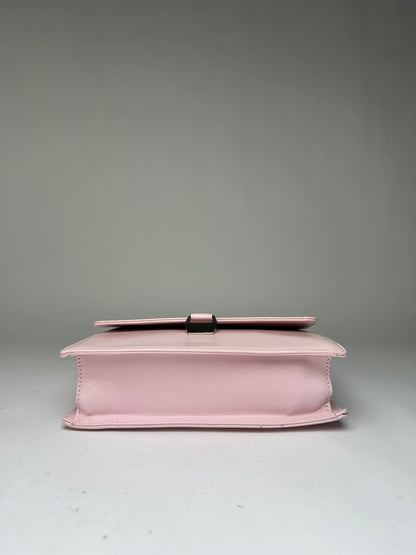 Vintage Courreges Flap Crossbody Bag Light Pink Leather c. Early 2000s