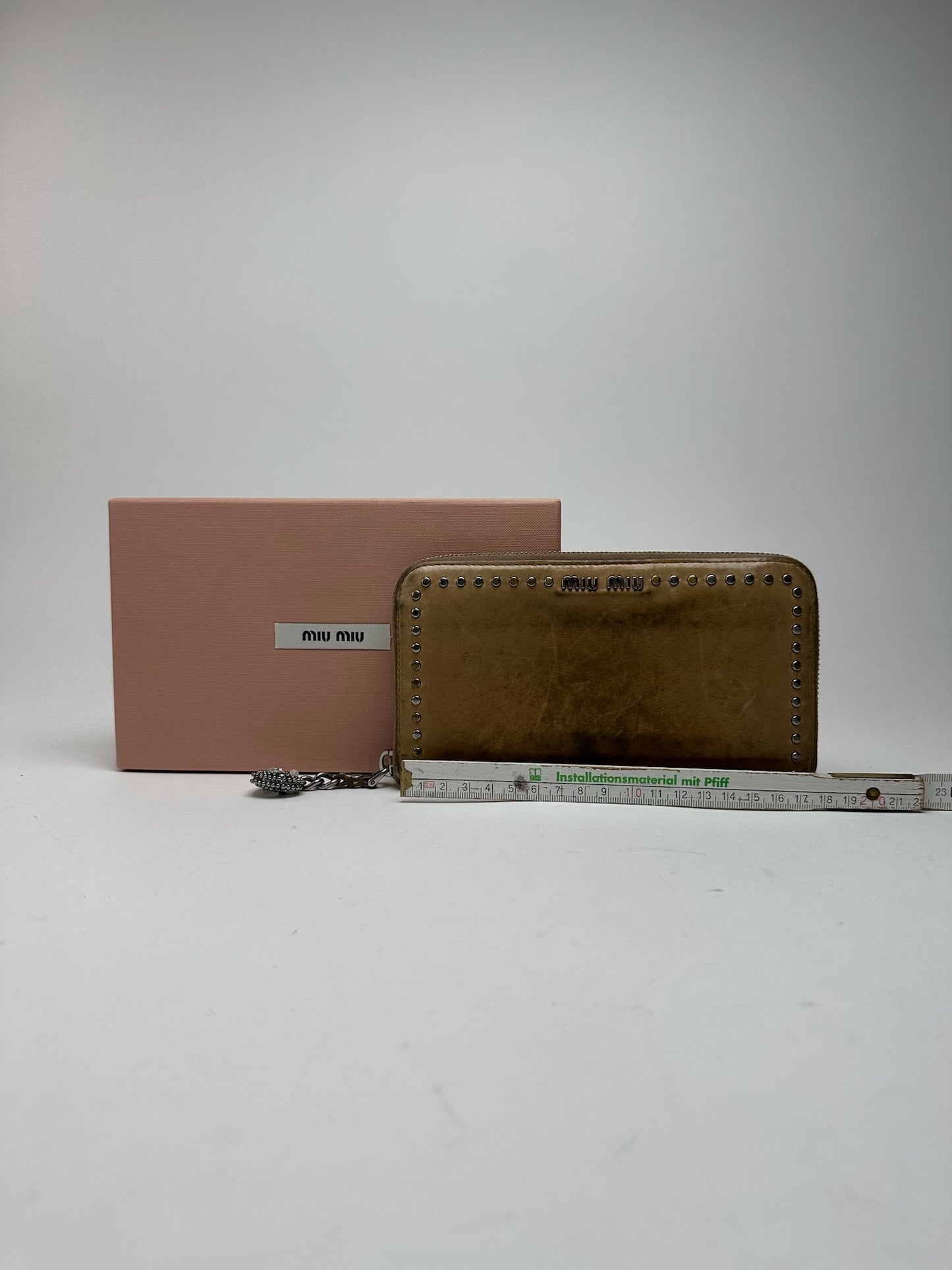 Portefeuille vintage en cuir verni Miu Miu marron