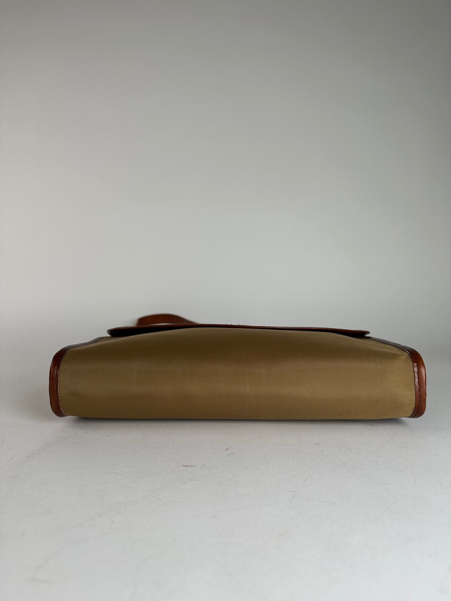 Vintage Givenchy Leather / Canvas Shoulder Bag Camel / Brown