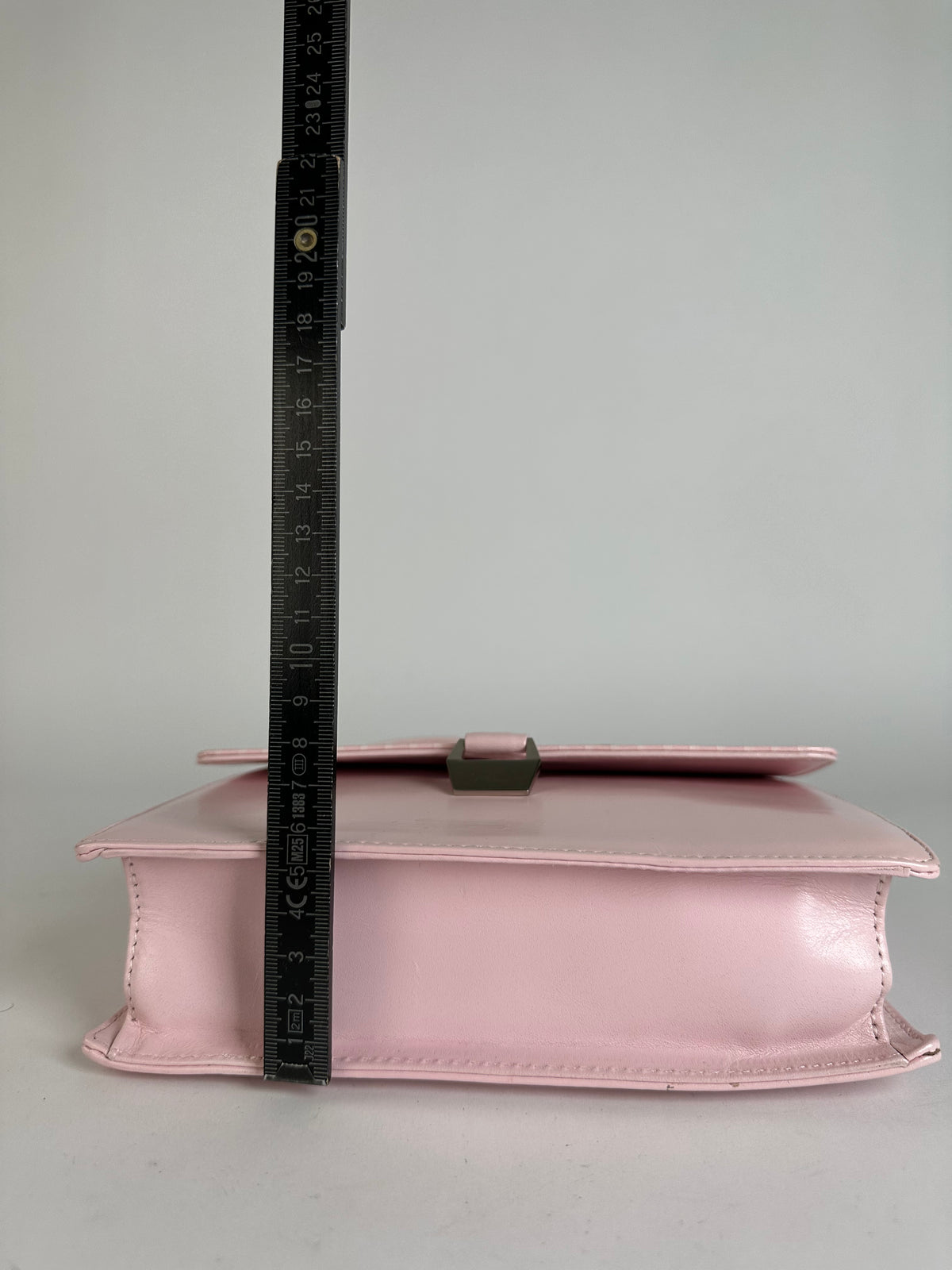 Vintage Courreges Flap Crossbody Bag Light Pink Leather c. Early 2000s