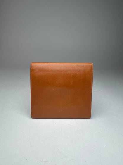 Vintage Givenchy Leather Wallet Orange Brown