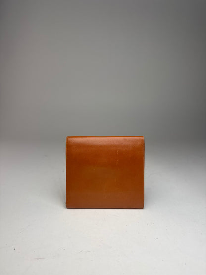 Vintage Givenchy Leather Wallet Orange Brown
