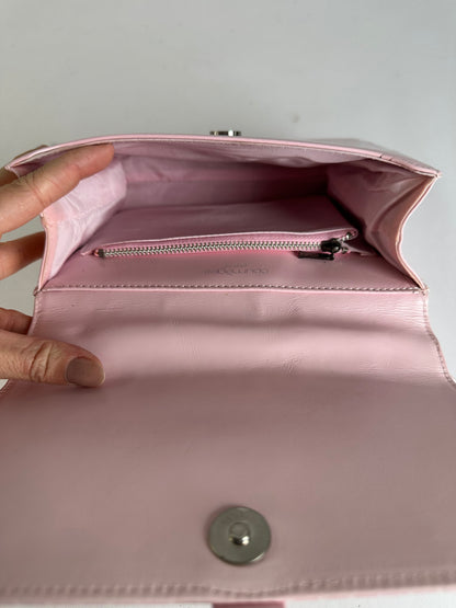 Vintage Courreges Flap Crossbody Bag Light Pink Leather c. Early 2000s