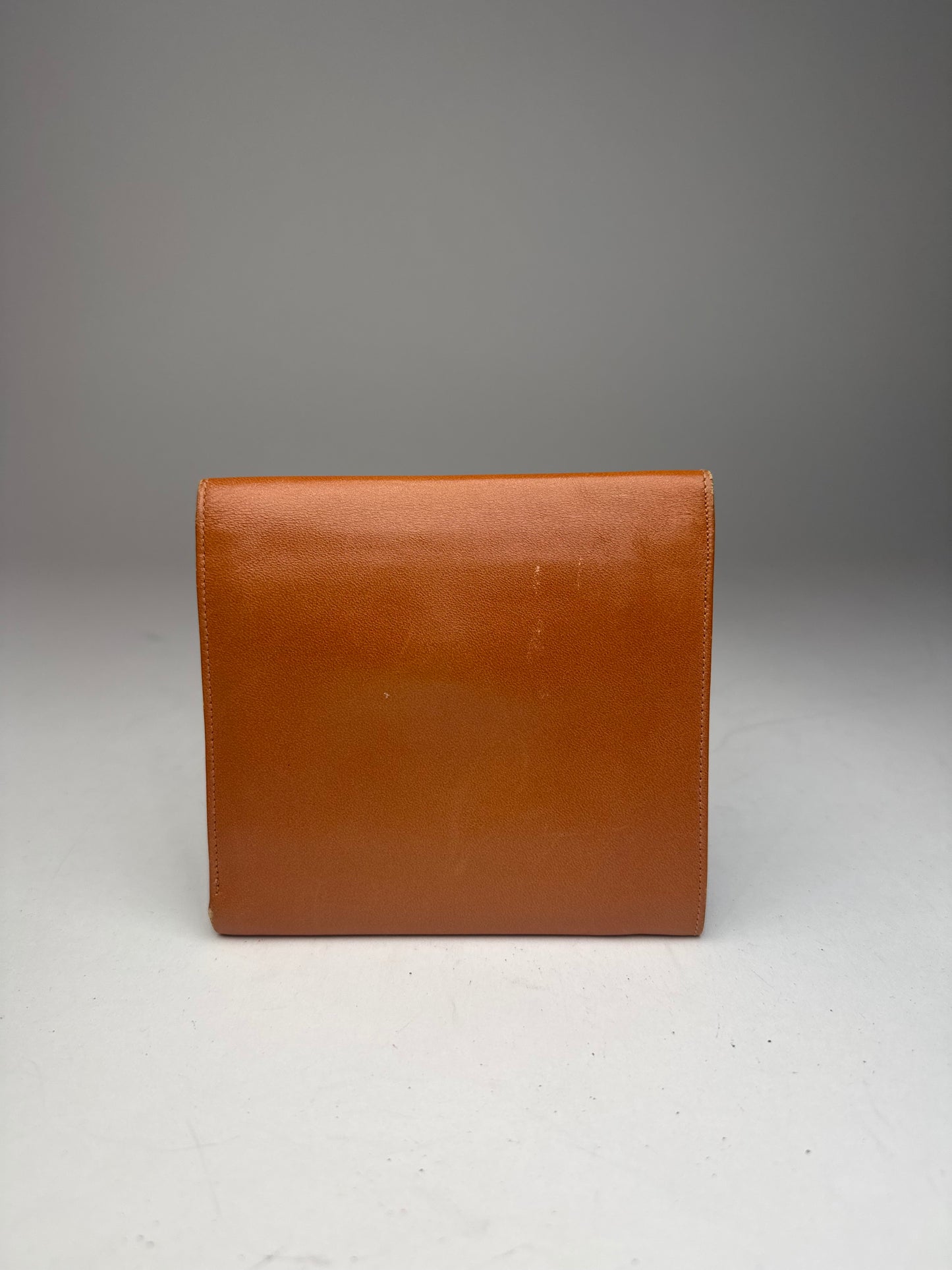 Vintage Givenchy Leather Wallet Orange Brown
