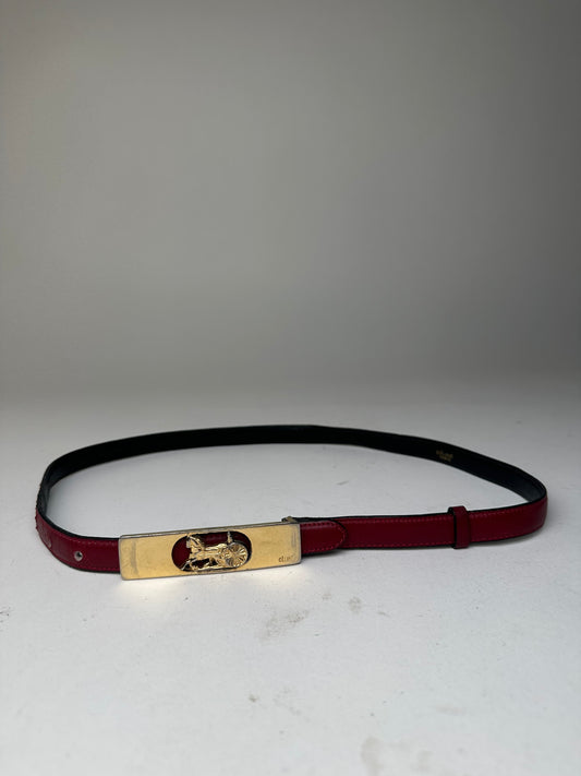 Vintage Celine Leather Belt Burgundy