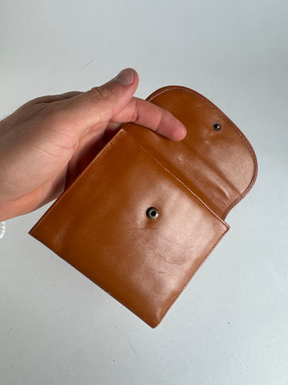 Vintage Givenchy Leather Wallet Orange Brown