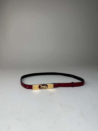 Vintage Celine Leather Belt Burgundy