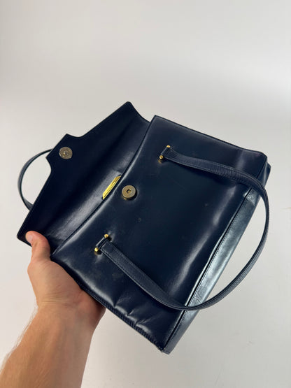 Vintage Givenchy Leather Handbag Navy