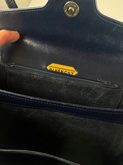 Vintage Givenchy Leather Handbag Navy