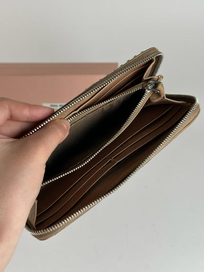 Portefeuille vintage en cuir verni Miu Miu marron