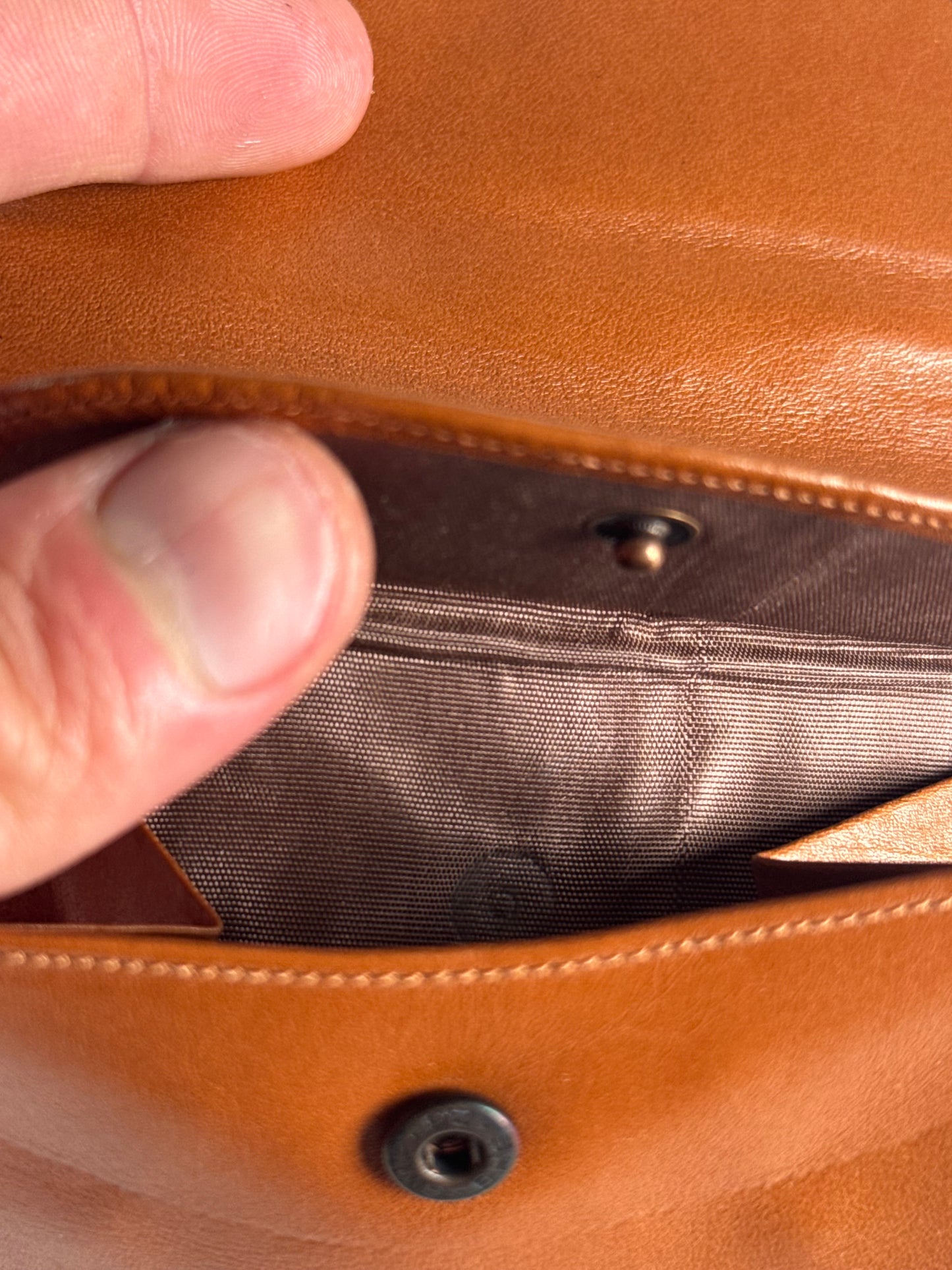 Vintage Givenchy Leather Wallet Orange Brown