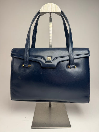 Vintage Givenchy Leather Handbag Navy