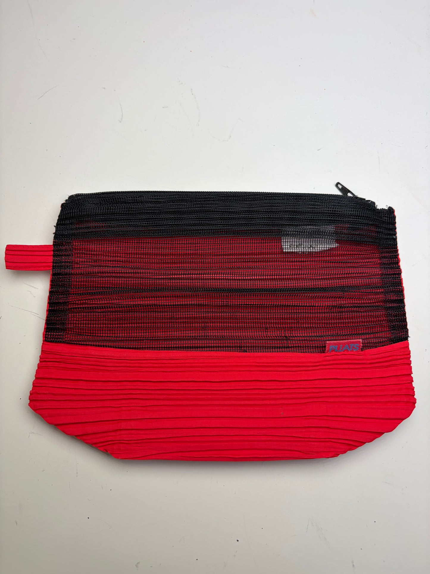 Vintage Issey Miyake Pleats Please Cosmetic Pouch Red Black