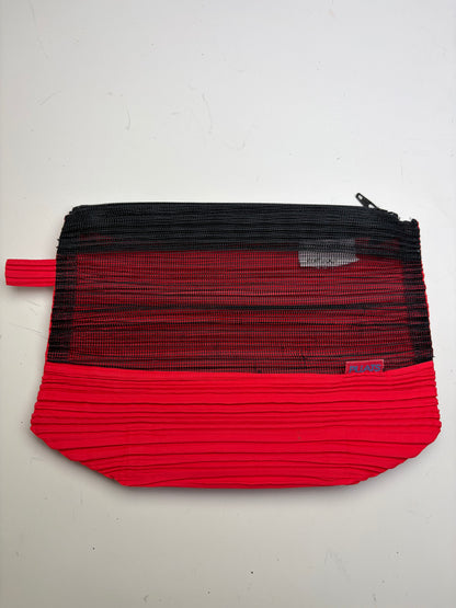 Vintage Issey Miyake Pleats Please Cosmetic Pouch Red Black