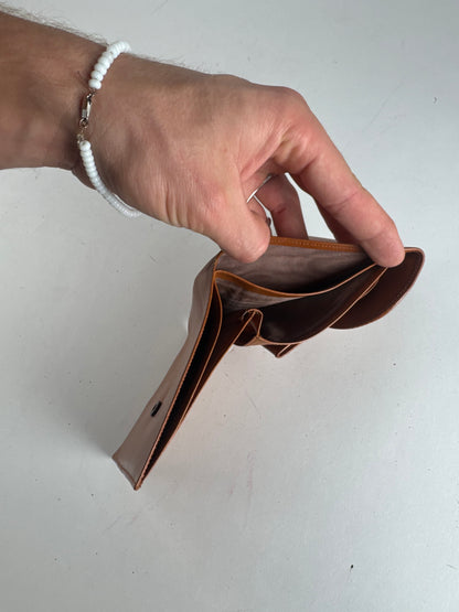 Vintage Givenchy Leather Wallet Orange Brown