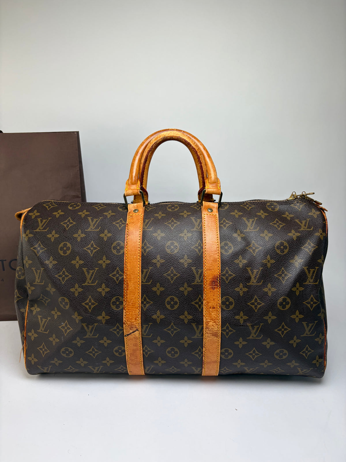 Vintage Louis Vuitton Monogram Canvas Keepall 50 Brown
