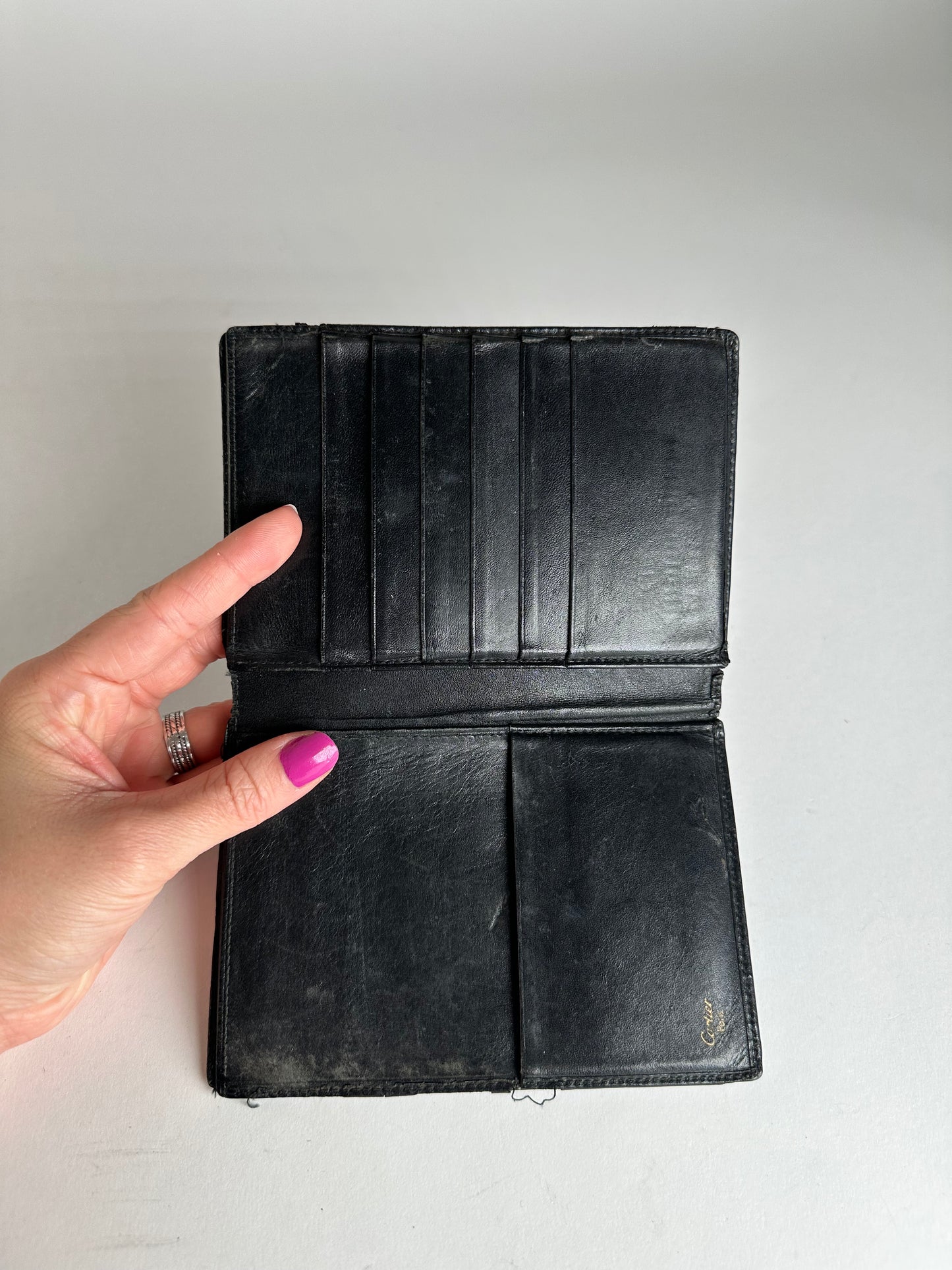 Vintage Cartier Leather Card Holder Black