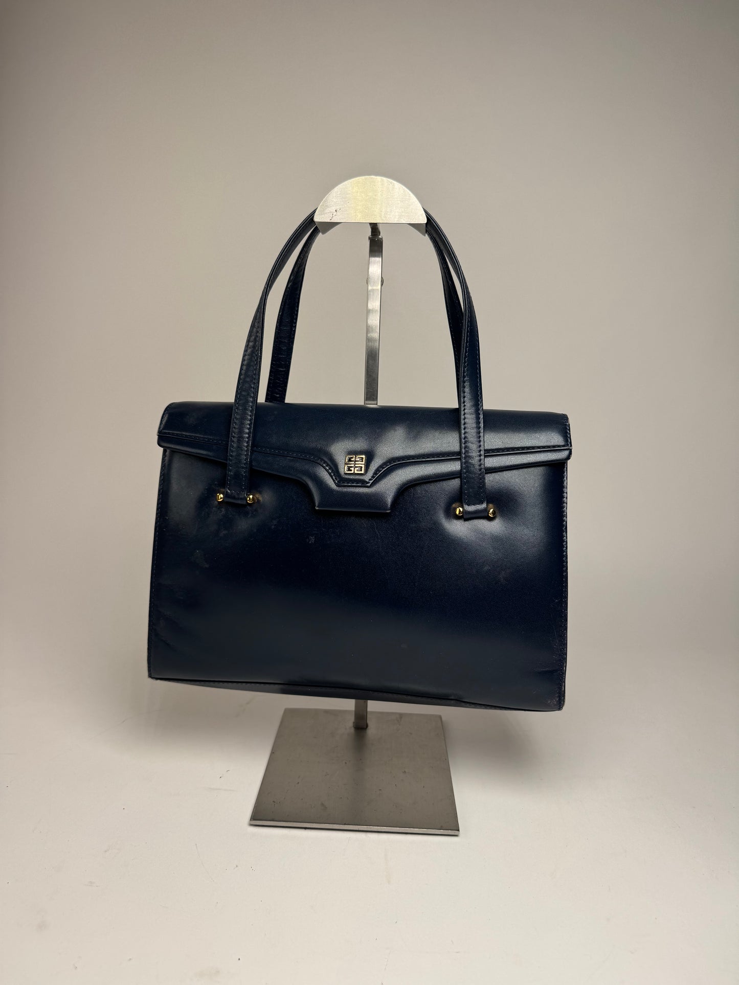 Vintage Givenchy Leather Handbag Navy