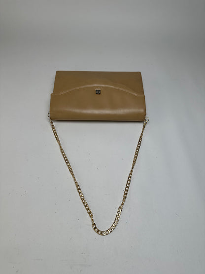 Vintage Givenchy Flap Crossbody Bag Light Beige Gold-Tone Chain