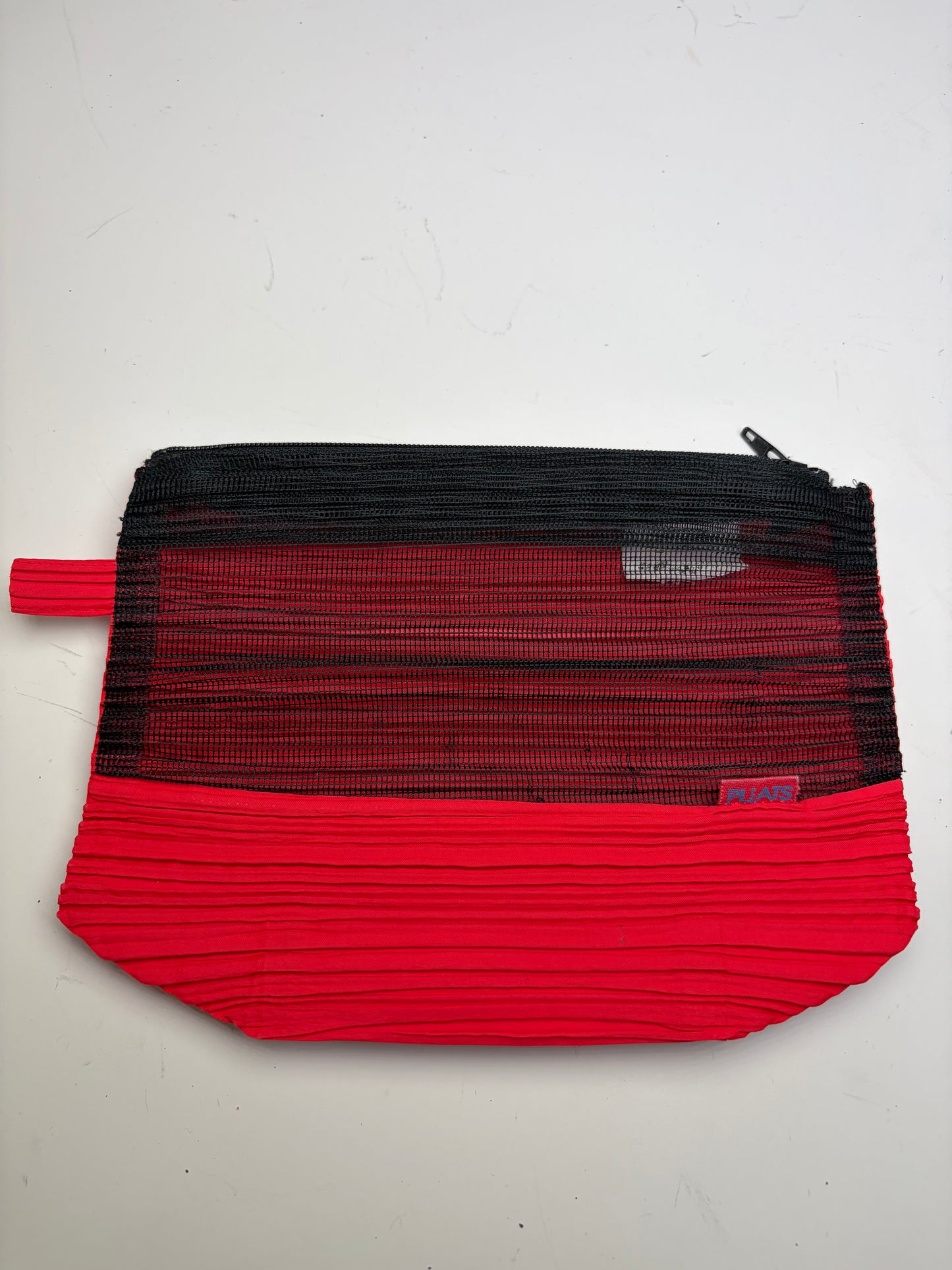 Vintage Issey Miyake Pleats Please Cosmetic Pouch Red Black