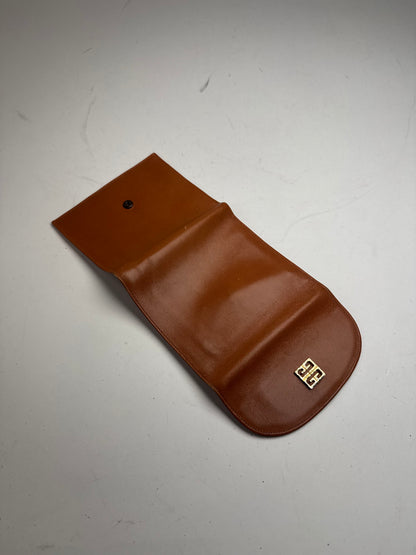 Vintage Givenchy Leather Wallet Orange Brown