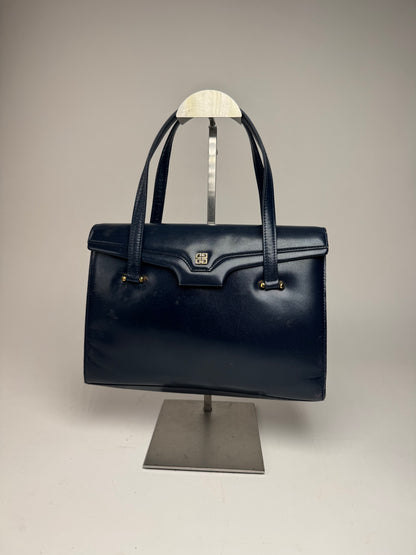 Vintage Givenchy Leather Handbag Navy