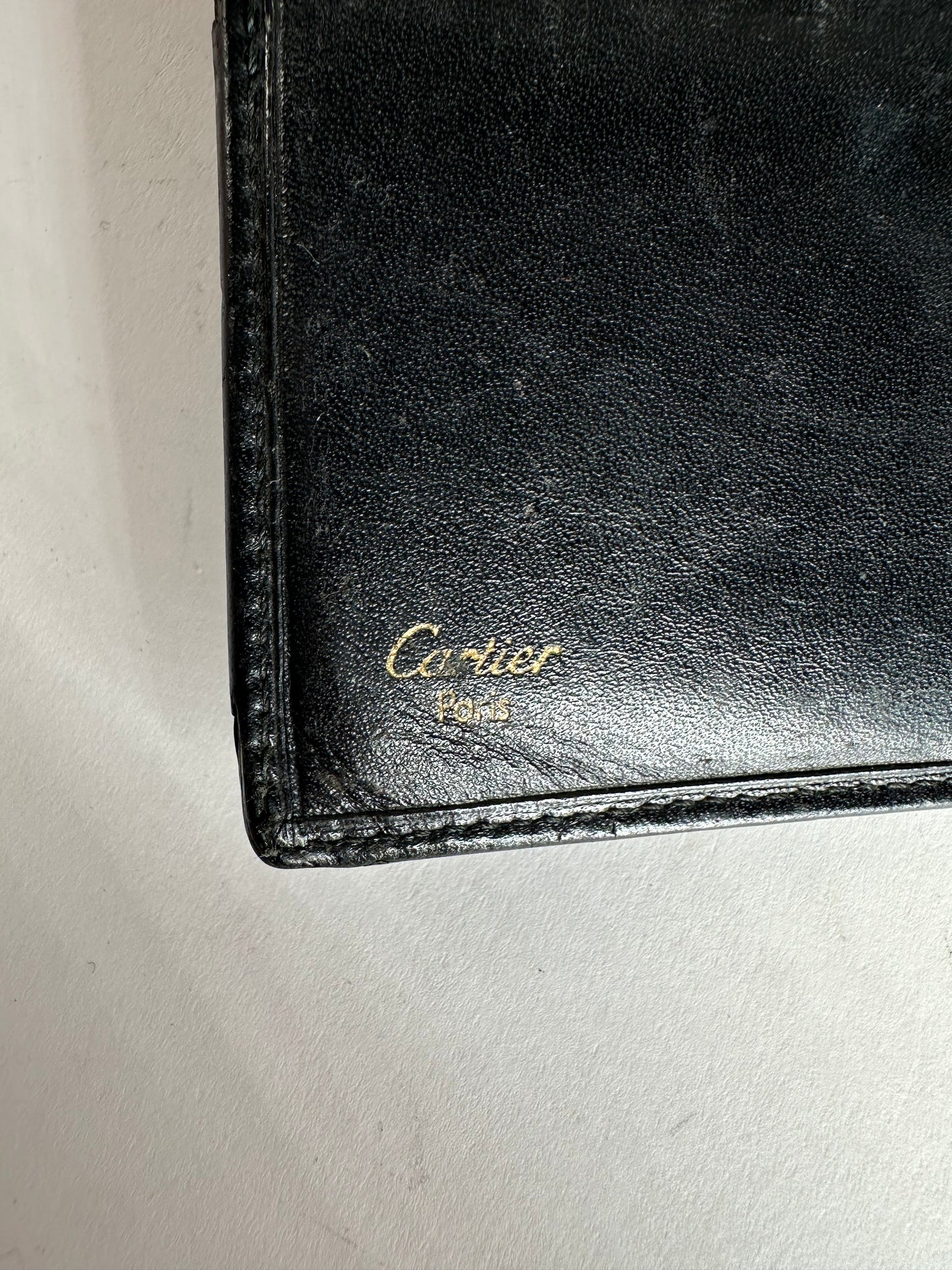 Vintage Cartier Leather Card Holder Black