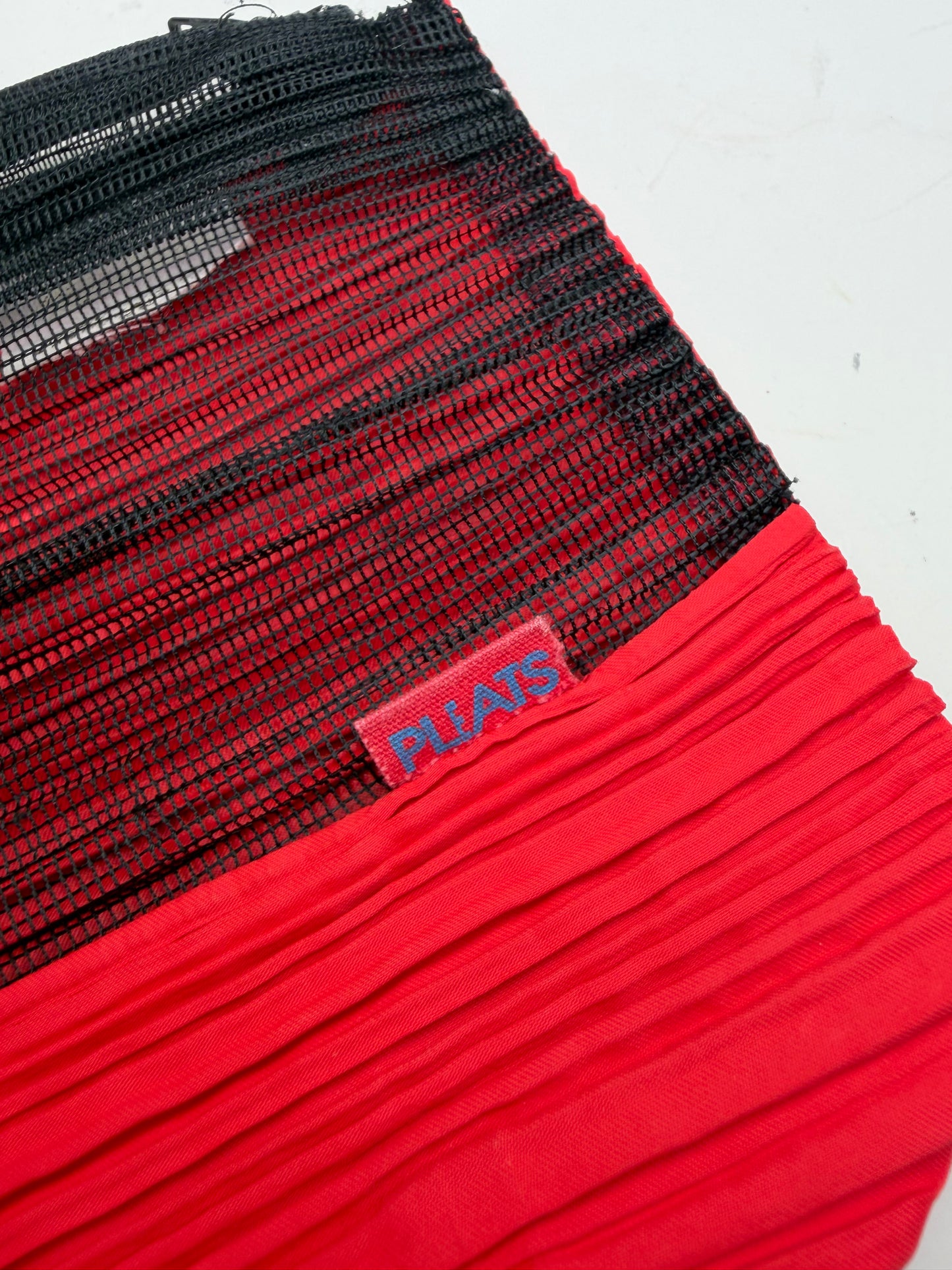 Vintage Issey Miyake Pleats Please Cosmetic Pouch Red Black