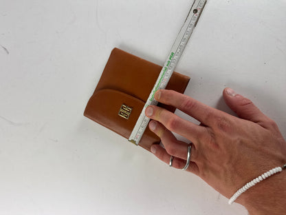 Vintage Givenchy Leather Wallet Orange Brown