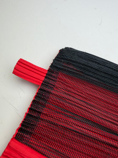 Vintage Issey Miyake Pleats Please Cosmetic Pouch Red Black