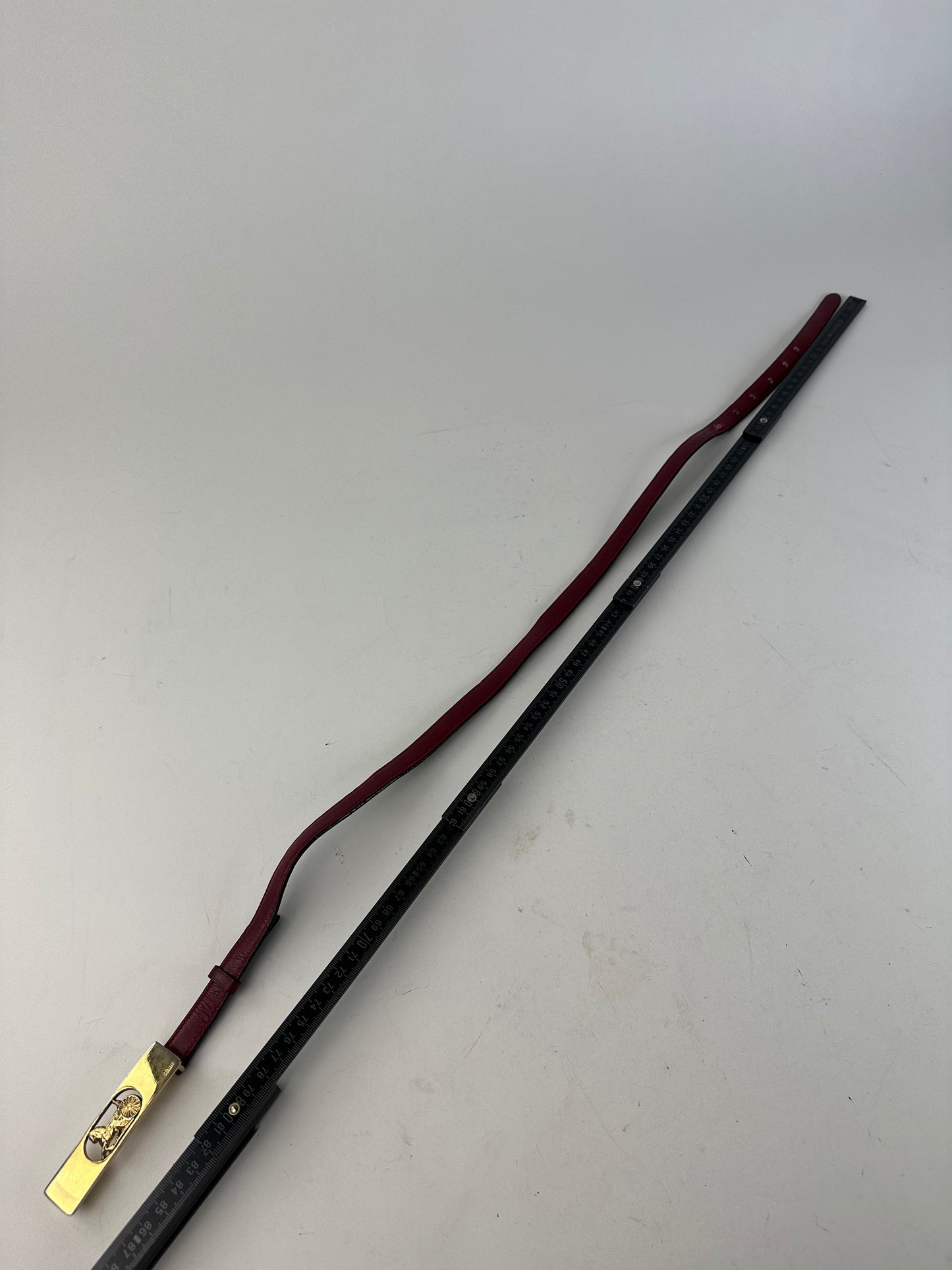 Vintage Celine Leather Belt Burgundy