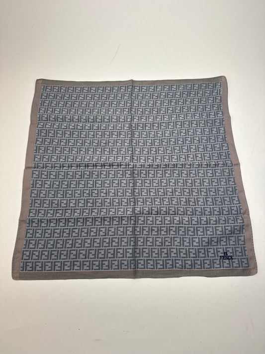 Vintage Fendi Monogram Scarf Brown Grey