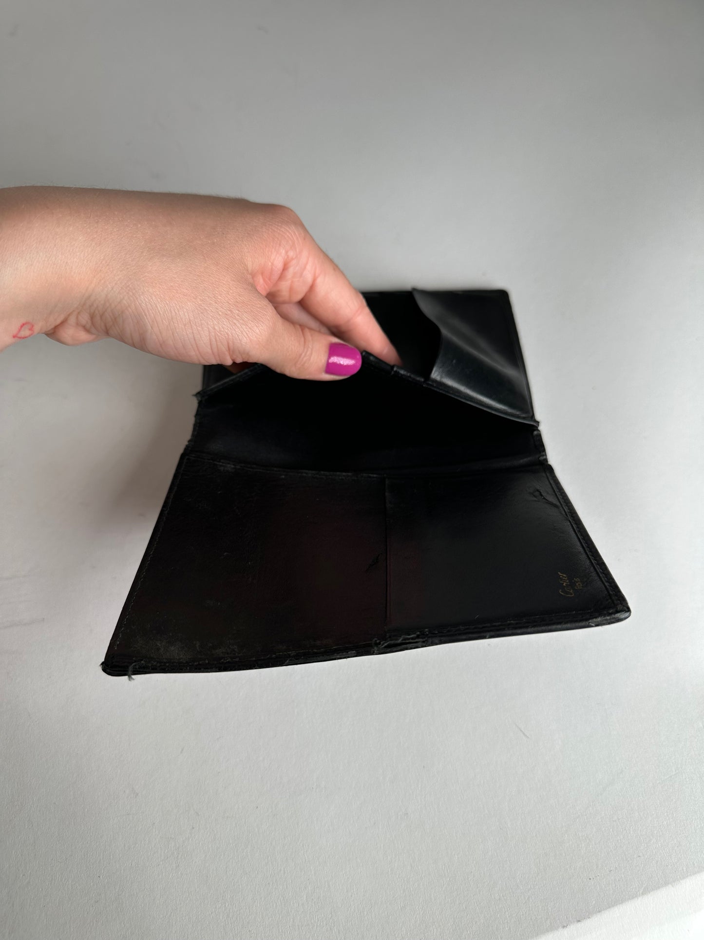 Vintage Cartier Leather Card Holder Black